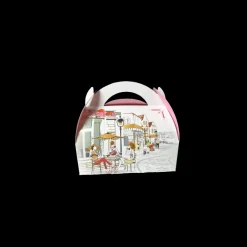 CUISINEADDICT Emballage Alimentaire|Boîte pâtissière avec poignées Balade Gourmande 17 x 10 cm x H 6 cm (x50)