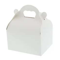 CUISINEADDICT Emballage Alimentaire|Boîte Pâtissière Blanche avec Poignées - 20 x 18 x H 7 cm - (x50)