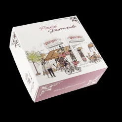 CUISINEADDICT Emballage Alimentaire|Boîte pâtissière Pause Gourmande 18 x H 8 cm - (x50)