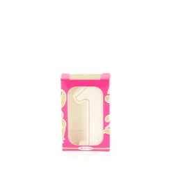 CUISINEADDICT Décoration Gâteau|Bougie anniversaire chiffre 1 blanche avec filet doré