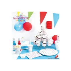 SCRAPCOOKING Décoration Gâteau|Bougie Chiffre 7 Blanche à Etoiles Multicolores
