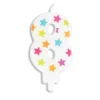 SCRAPCOOKING Décoration Gâteau|Bougie Chiffre 8 Blanche à Etoiles Multicolores