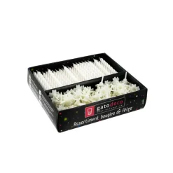 GATODECO Décoration Gâteau|Bougies Blanches avec Supports (x125) Gatodéco