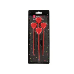 GATODECO Décoration Gâteau|Bougies Coeurs Rouges sur Piques (x4) Gatodéco