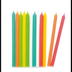 SCRAPCOOKING Décoration Gâteau|Bougies Longues Multicolore 12 cm (x12)