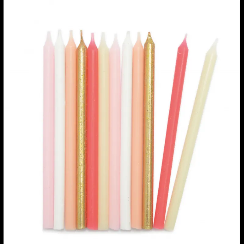 SCRAPCOOKING Décoration Gâteau|Bougies Longues Rose et Or 12 cm (x12)