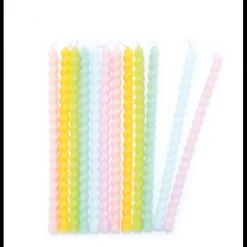 SCRAPCOOKING Décoration Gâteau|Bougies Longues Torsadées Pastel 12 cm (x12)