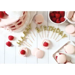 SCRAPCOOKING Décoration Gâteau|Bougies "Happy Birthday" Dorées