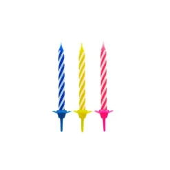 GATODECO Décoration Gâteau|Bougies Torsadées Fines Assorties (x12) Gatodéco