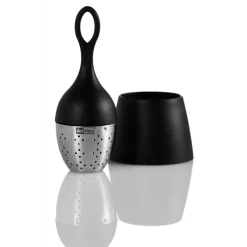 ADHOC Vaisselle|Boule à Thé avec Support Noir Ø 4 cm x H 12,5 cm