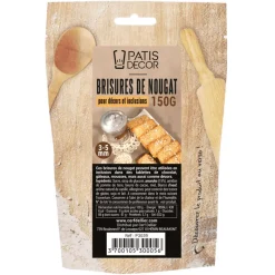 PATISDECOR Décoration Comestible|Brisures de Nougat 150 g Patisdécor