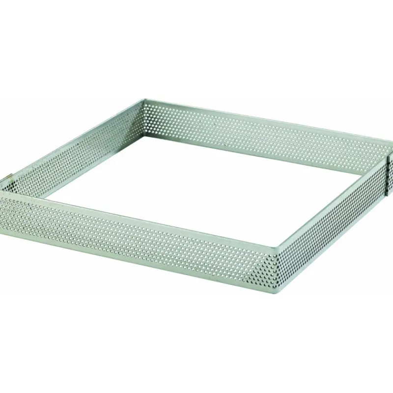 MALLARD FERRIERE Cercle À Patisserie|Cadre à Tarte Carré Inox Perforé 8.5 cm H.2 cm