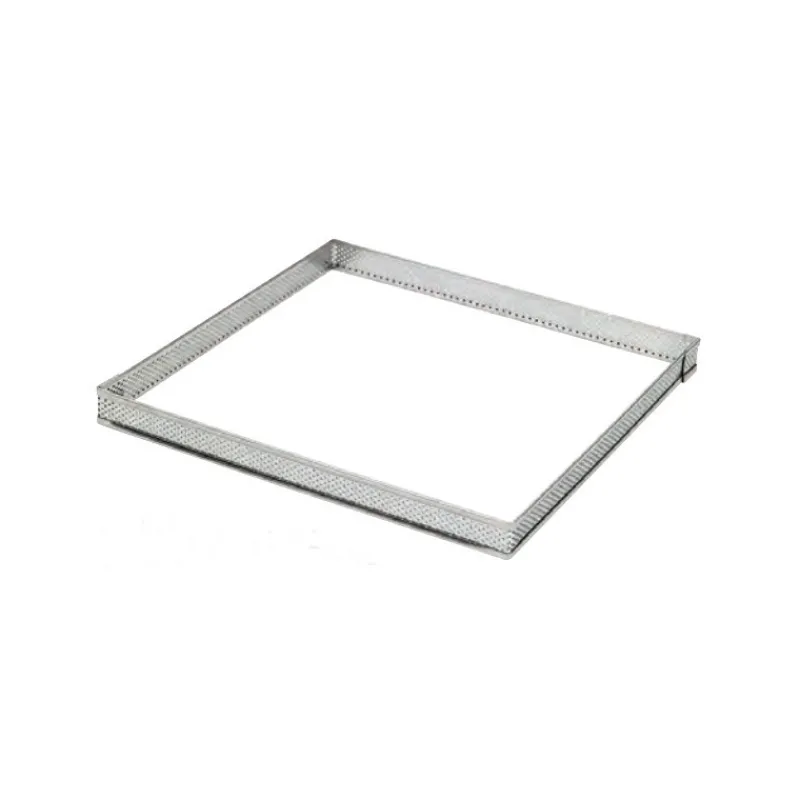 MALLARD FERRIERE Cercle À Patisserie|Cadre à Tarte Carré Inox Perforé 20 cm H.2 cm