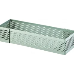 MALLARD FERRIERE Cercle À Patisserie|Cadre à Tarte Rectangle Inox Perforé 24x8 cm H.2 cm
