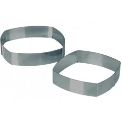 MALLARD FERRIERE Cercle À Patisserie|Cadre Pâtisserie Carré Bombé Inox 20 cm x H 4.5 cm Mallard Ferrière