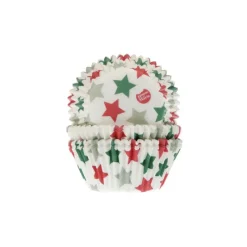 HOUSE OF MARIE Moules En Papier|Caissette à Cupcake Étoiles Ø 5 cm (x50)