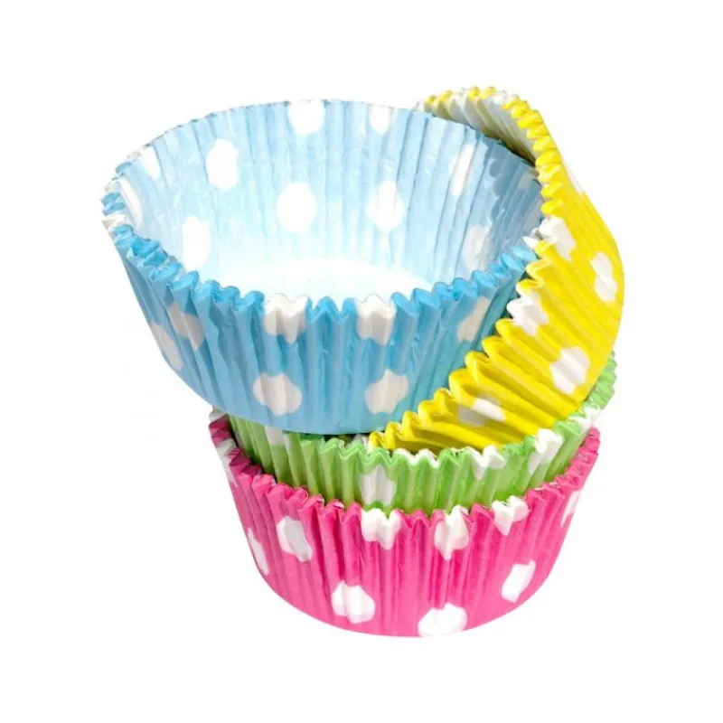 SCRAPCOOKING Moules En Papier|Caissette en Papier Pois 4 Couleurs x70