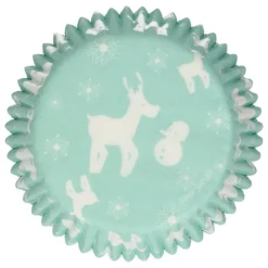 WILTON Moules En Papier|Caissettes Cupcakes Féérie Hivernale Bleue et Blanches Funcakes (x48)