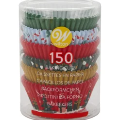 WILTON Moules En Papier|Caissettes Cupcakes Fêtes de Noël 6 motifs (x150)