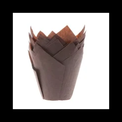 HOUSE OF MARIE Moules En Papier|Caissettes Cupcakes Marron Tulipe (x36)
