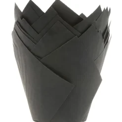 HOUSE OF MARIE Moules En Papier|Caissettes Cupcakes Noires Tulipe (x36)