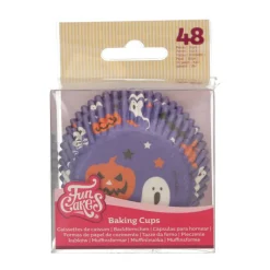 FUNCAKES Moules En Papier|Caissettes Cupcakes Violettes Halloween (x48)