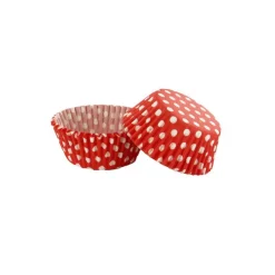 GATODECO Moules En Papier|Caissettes en Papier Rouge à Pois Blancs Gatodéco (x50)