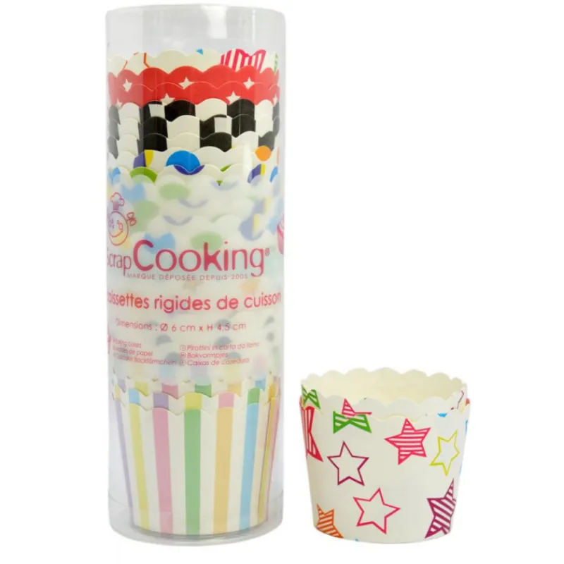 SCRAPCOOKING Machine À Pain|Moules En Papier|Caissettes rigides de cuisson Motifs Assortis (x25)