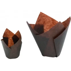 NORDIA Moules En Papier|Caissettes (x200) en Papier Tulipcup Brun Ø 5 cm H 9,5 cm