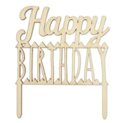 SCRAPCOOKING Décoration Gâteau|Cake Topper Bois Happy Birthday 12 cm