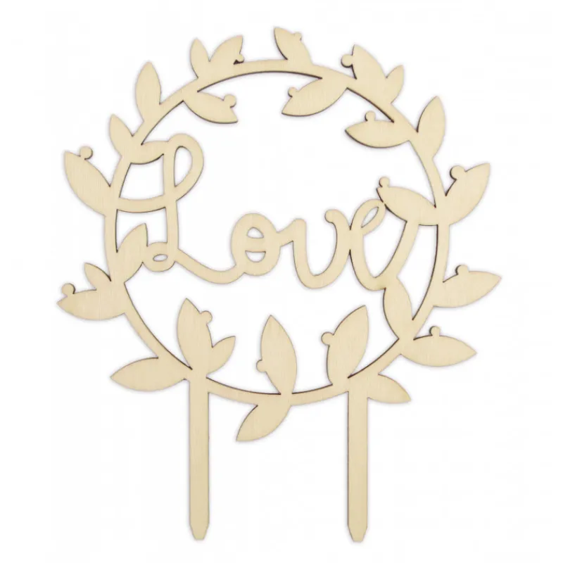 SCRAPCOOKING Décoration Gâteau|Cake Topper Bois Love 12,5 cm