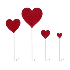 PATISDECOR Décoration Gâteau|Cake Topper Cœurs Rouges (x7) Patisdécor