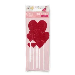 PATISDECOR Décoration Gâteau|Cake Topper Cœurs Rouges (x7) Patisdécor