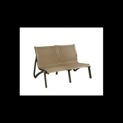 GROSFILLEX Mobilier Lounge|Salon De Jardin Professionnel|Canapé Conversationnel Bronze Toile Cognac Sunset