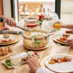 MASTRAD Casseroles|Casserole en Verre avec Couvercle 20 cm Belissam