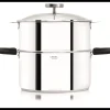 CRISTEL Cuiseur Vapeur|Casseroles|Casserole et Cuit Vapeur Inox Ø 20 cm Anses Mutine Noir Biome