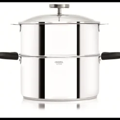 CRISTEL Cuiseur Vapeur|Casseroles|Casserole et Cuit Vapeur Inox Ø 20 cm Anses Mutine Noir Biome