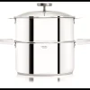 CRISTEL Cuiseur Vapeur|Casseroles|Casserole et Cuit Vapeur Inox Ø 24 cm Anses Mutine Blanc Biome
