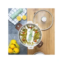 CRISTEL Cuiseur Vapeur|Casseroles|Casserole et Cuit Vapeur Inox Ø 24 cm Anses Olivier Biome