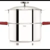 CRISTEL Cuiseur Vapeur|Casseroles|Casserole et Cuit Vapeur Inox Ø 20 cm Anses Mutine Framboise Biome