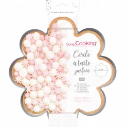 SCRAPCOOKING Cercle À Patisserie|Cercle à Tarte Perforé Marguerite Ø 30 cm Inox