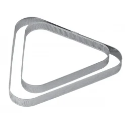 PAVONI Cercle À Patisserie|Cercle à Tarte Triangle Inox Micro-perforé 17,5 x 16 cm x H 2 cm