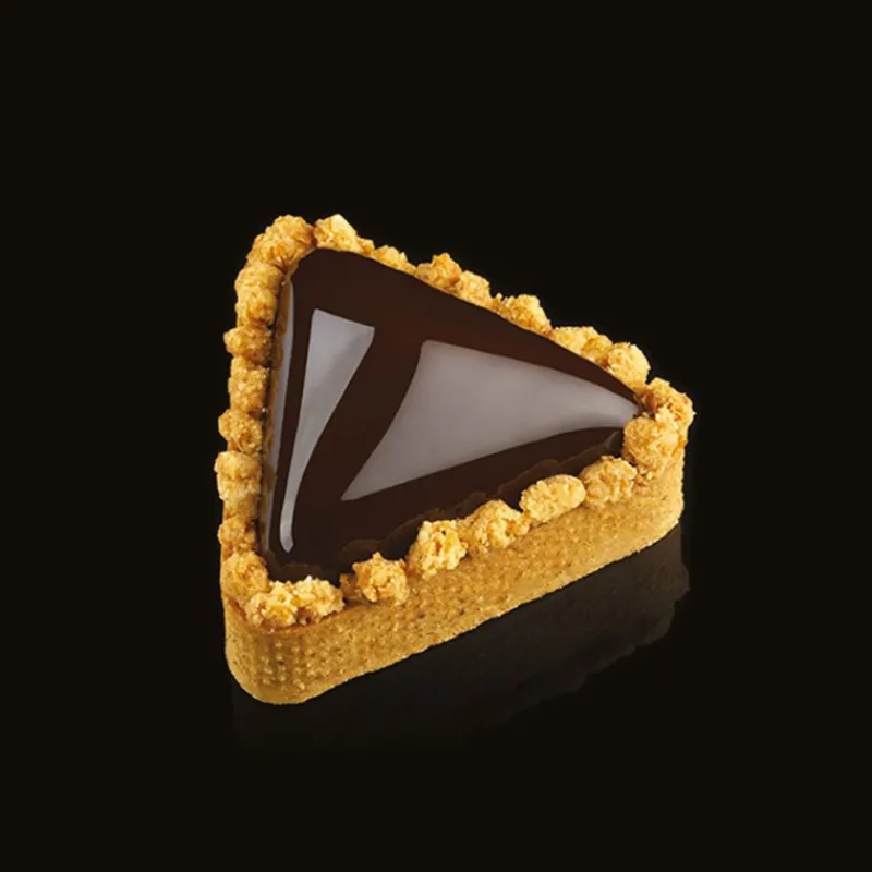 PAVONI Cercle À Patisserie|Cercle à Tarte Triangle Inox Micro-perforé 8,5 x 7,5 cm x H 2 cm