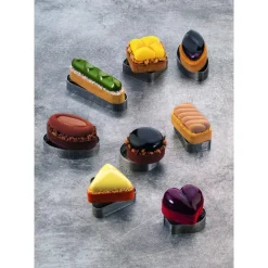 PAVONI Cercle À Patisserie|Cercle à Tarte Triangle Inox Micro-perforé 8,5 x 7,5 cm x H 2 cm