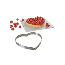 DE BUYER Cercle À Patisserie|Cercle perforé forme coeur ø 21 cm de L'école Valrhona par