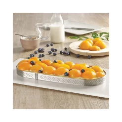 DE BUYER Cercle À Patisserie|Cercle perforé forme Oblong 27 x 8 cm de L'école Valrhona par