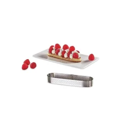DE BUYER Cercle À Patisserie|Cercle perforé forme Oblong 14,5 x 3,5 cm de L'école Valrhona par