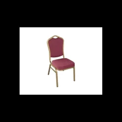 LYROSE Mobilier Évènementiel|Mobilier Restaurant|Chaise Empilable Dorée avec Assise Bordeaux Elysée