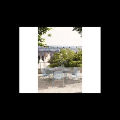 GROSFILLEX Mobilier Terrasse Restaurant|Chaise en Acier avec Assise Résine Bleu Ether Ramatuelle 73’