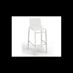 GROSFILLEX Mobilier Terrasse Restaurant|Chaise Haute Blanc Glacier et Toile Blanche Sunset